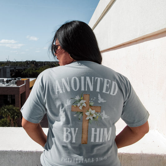 ANOINTED BY HIM -Flowered Cross- (Aluminum)